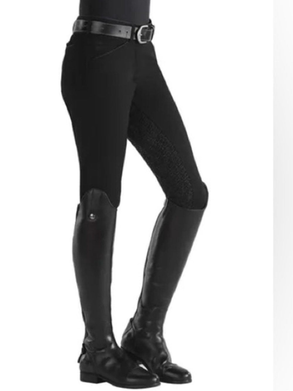 Dover Saddlery Wellesley Classic Piped Knee-Patch Breeches size 28 black